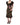 Dolce & Gabbana Black Purple Crystal Brooch Silk Midi Dress