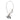 Dolce & Gabbana Silver Tone DG Logo Keychain Key Holder Bag Charm Keyring