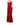 Dolce & Gabbana Red Silk Sleeveless Maxi Long Lace Trim Dress