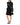 Dolce & Gabbana Black Satin Long Puff Sleeves Pleated Dress