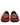 Dolce & Gabbana Red Velvet Floral Embroidery Loafers Shoes