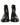 Dolce & Gabbana Black Leather Embossed Logo Ankle Boots Shoes