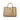 Guess Jeans Beige Leather Women's Bag with Handles and Shoulder Strap