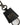Dolce & Gabbana Black Dauphine Leather Silver Metal Logo Plaque Keyring