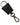 Dolce & Gabbana Black Dauphine Leather Silver Metal Logo Plaque Keyring