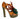 Dolce & Gabbana Orange Leather Crystal Platform Sandal Shoes