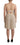 Guess Beige Checkered Pleated A-line Strapless Bustier Dress