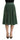 Dolce & Gabbana Metallic Green Pleated A-Line Midi Skirt