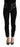 Dolce & Gabbana Black Mid Waist Button Embellished Slim Fit Pants