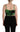 Dolce & Gabbana Black Green Leaf Silk Halter Cropped Top