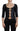 Dolce & Gabbana Black Cotton Stretch Open Chest 3/4 Sleeve Top
