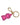 Dolce & Gabbana Pink Rubber Gold Tone Metal DG Logo Keyring Keychain