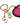 Dolce & Gabbana Pink Black Heart Leather Gold Tone Brass Keyring Keychain