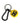 Dolce & Gabbana Yellow Rubber DG Logo Round Brass Metal Keyring Keychain