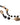 Dolce & Gabbana Gold Tone Brass Black Printed Beaded Long Chain Necklace