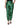Dolce & Gabbana Green Clover Silk Satin High Waist Tapered Pants