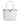 Dolce & Gabbana White Leather Crystal DG Logo Shoulder Tote Bag