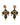 Dolce & Gabbana Black Crystal Cross Crystal Embellished Gold Clip On Earrings