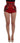 Dolce & Gabbana Red Silk Crystal Roses Shorts
