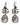Dolce & Gabbana Silver Brass Crystal Teardrop DG Logo Clip On Earrings