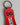Dolce & Gabbana Red Logo Polyester Silver Brass Holder Keychain Men Keyring