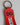 Dolce & Gabbana Red Logo Polyester Silver Brass Holder Keychain Keyring