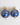 Dolce & Gabbana Gold Brass Blue Christmas Ball Crystal Drop Clip On Earrings